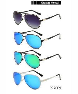 1 Dozen Pack of Designer Inspired Men's Polarized Aviation Sunglasses P27009